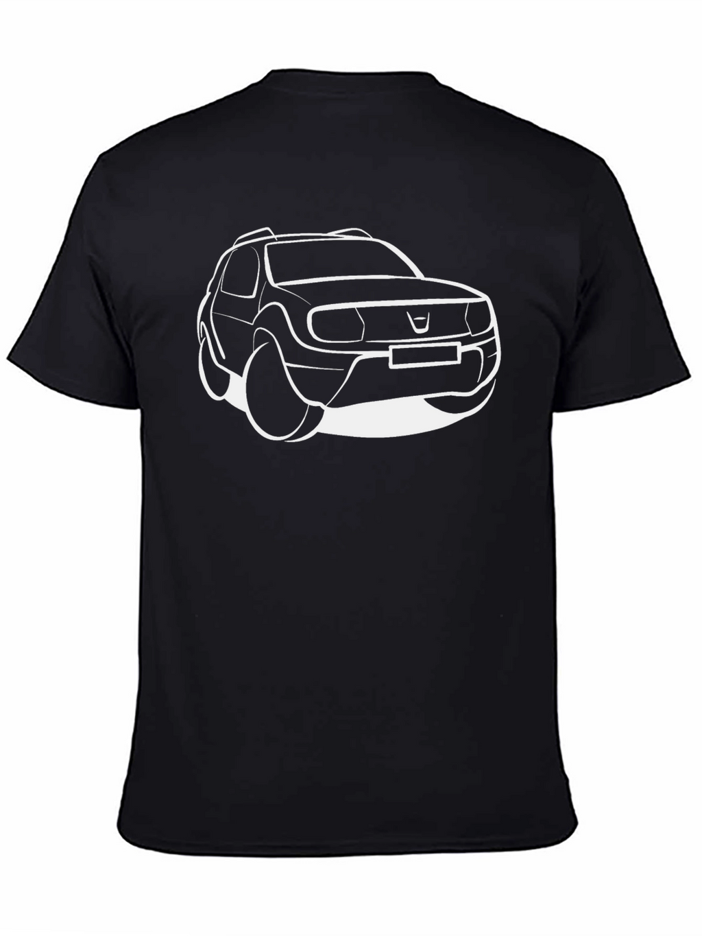Black Car Outline Graphic Tee for Men