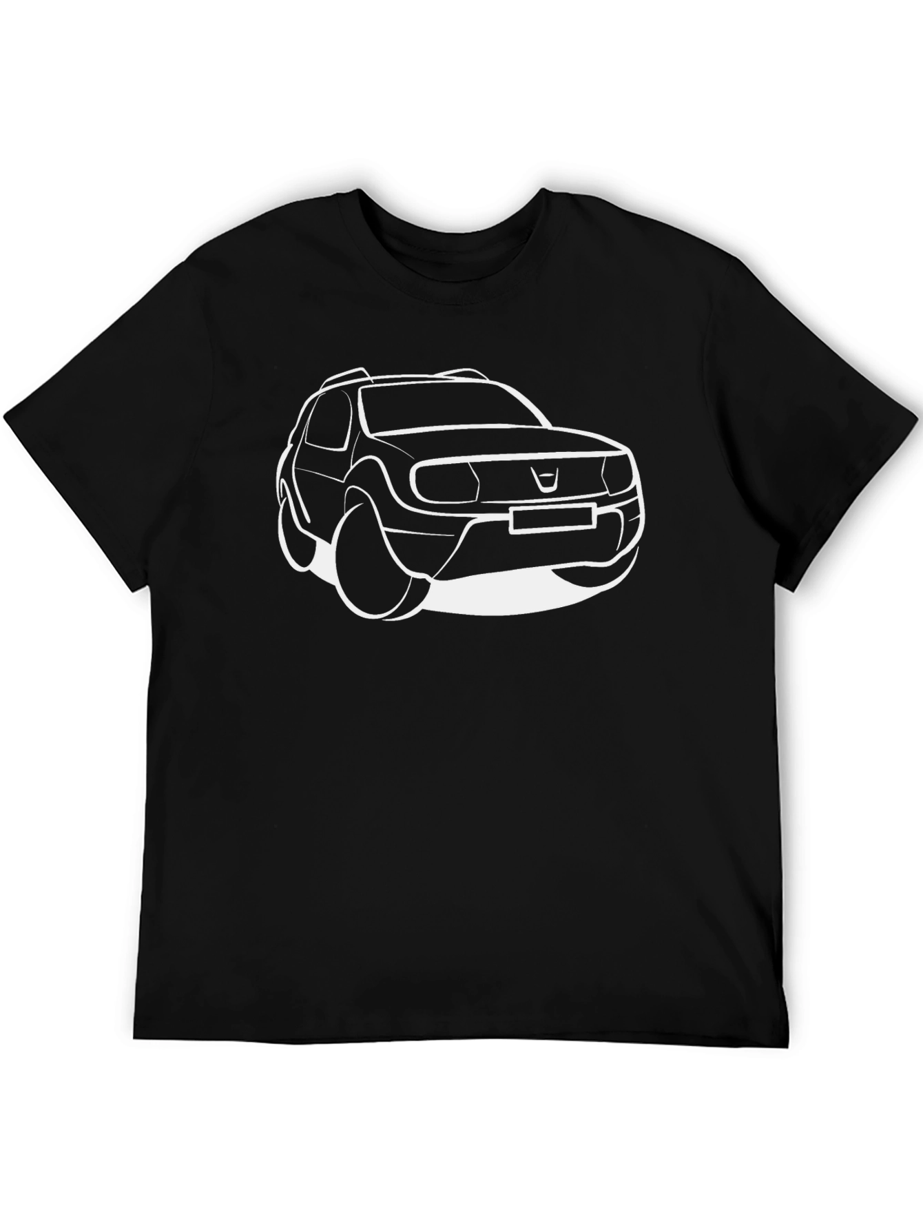 Black Car Outline Graphic Tee for Men