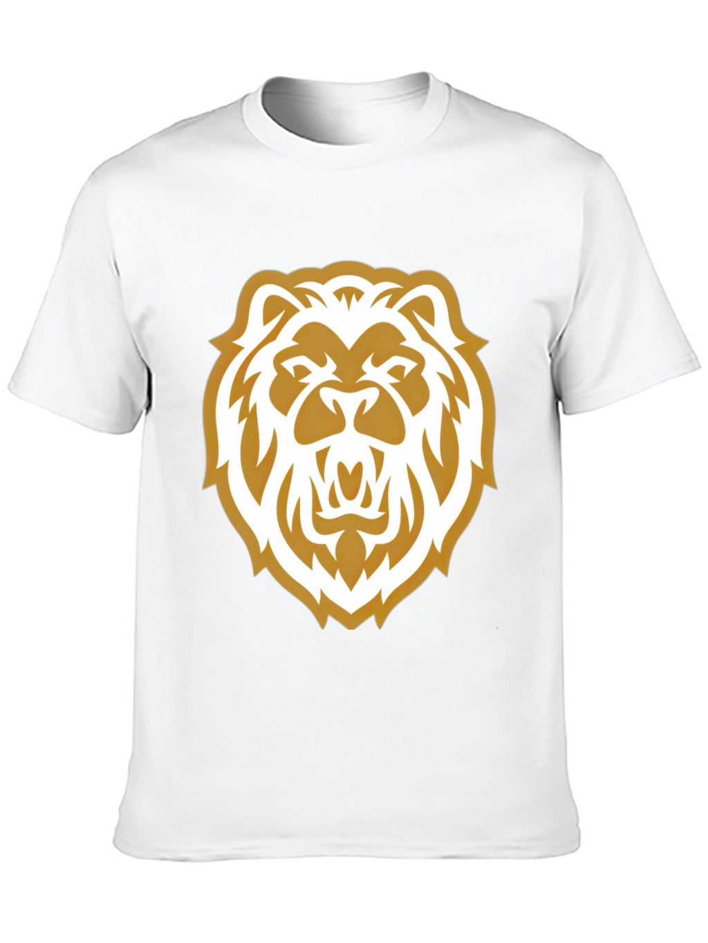 Lion Head Graphic Print Black Tee