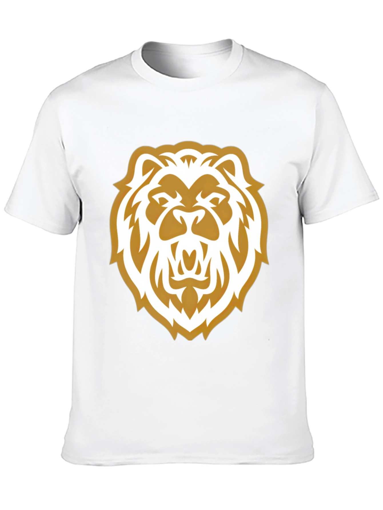 Lion Head Graphic Print Black Tee
