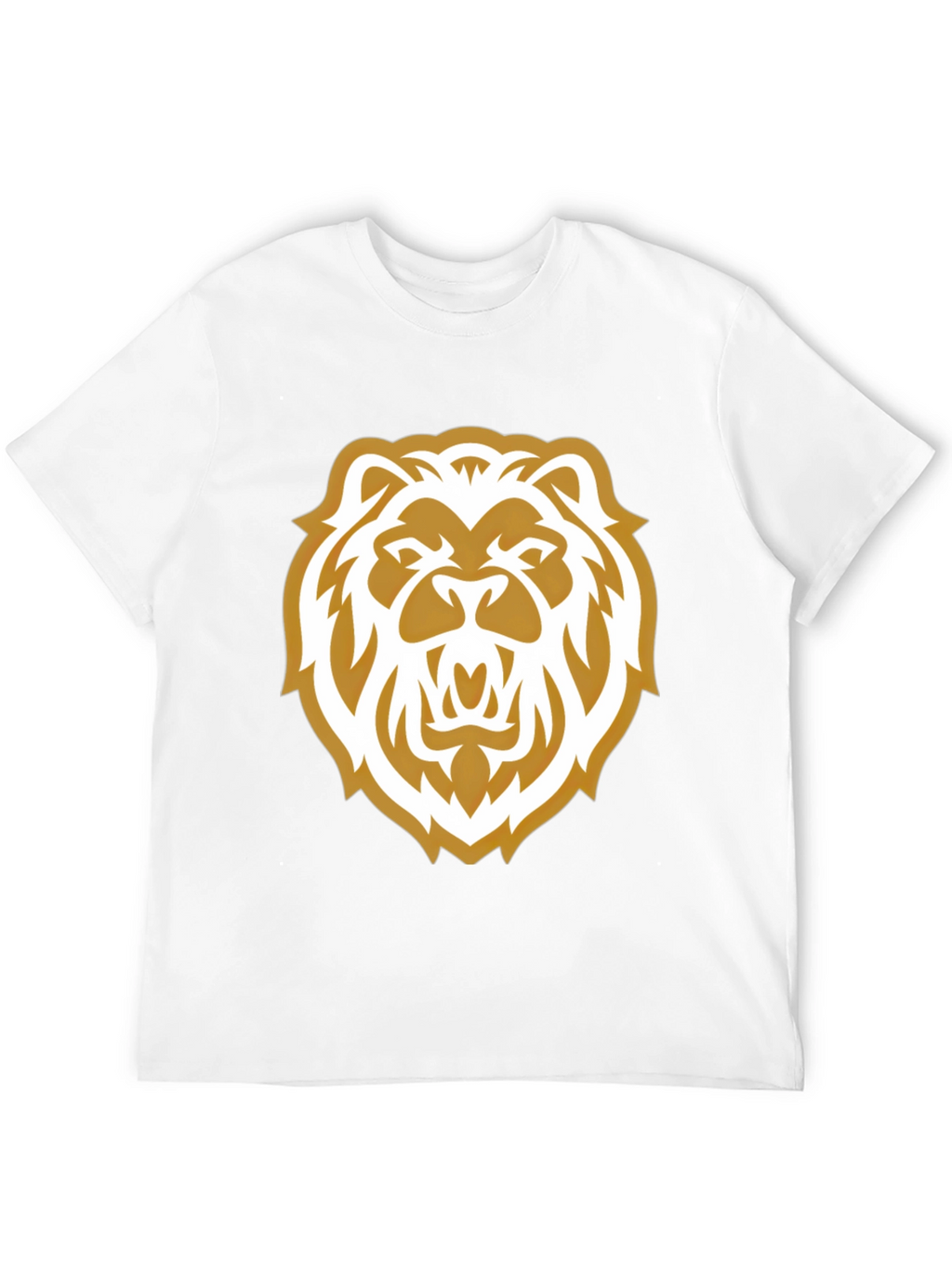 Lion Head Graphic Print Black Tee