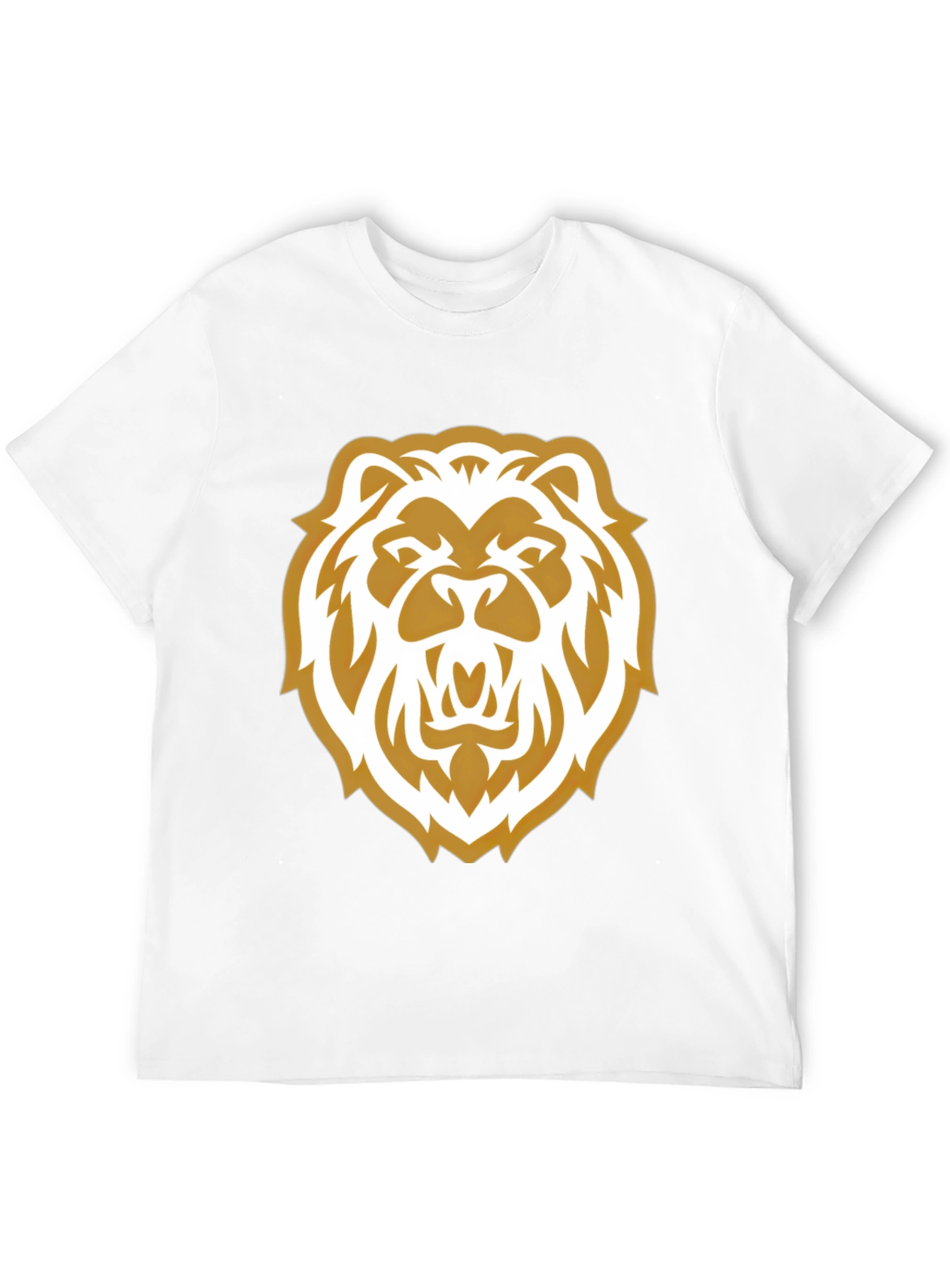 Lion Head Graphic Print Black Tee