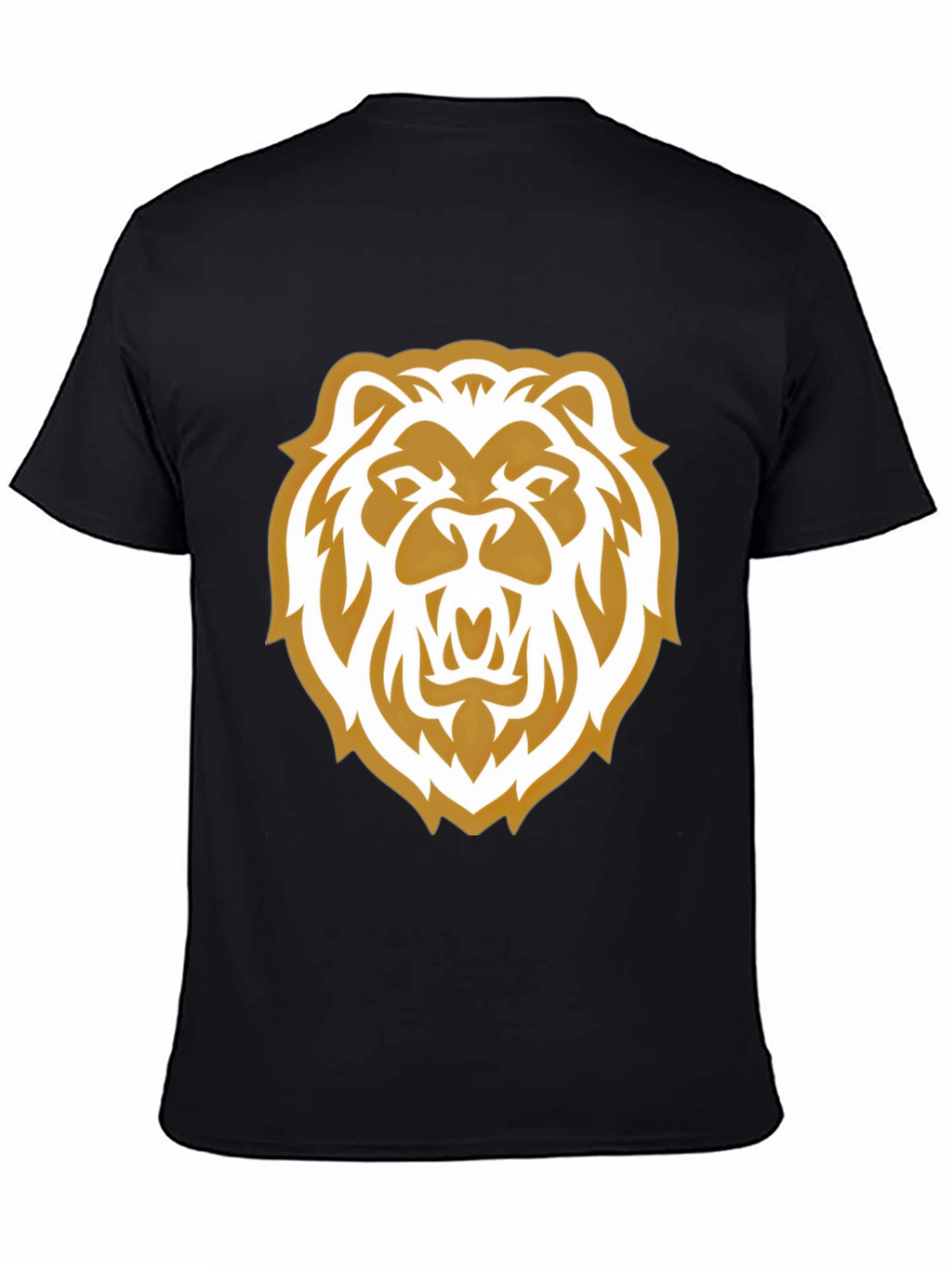 Lion Head Graphic Print Black Tee