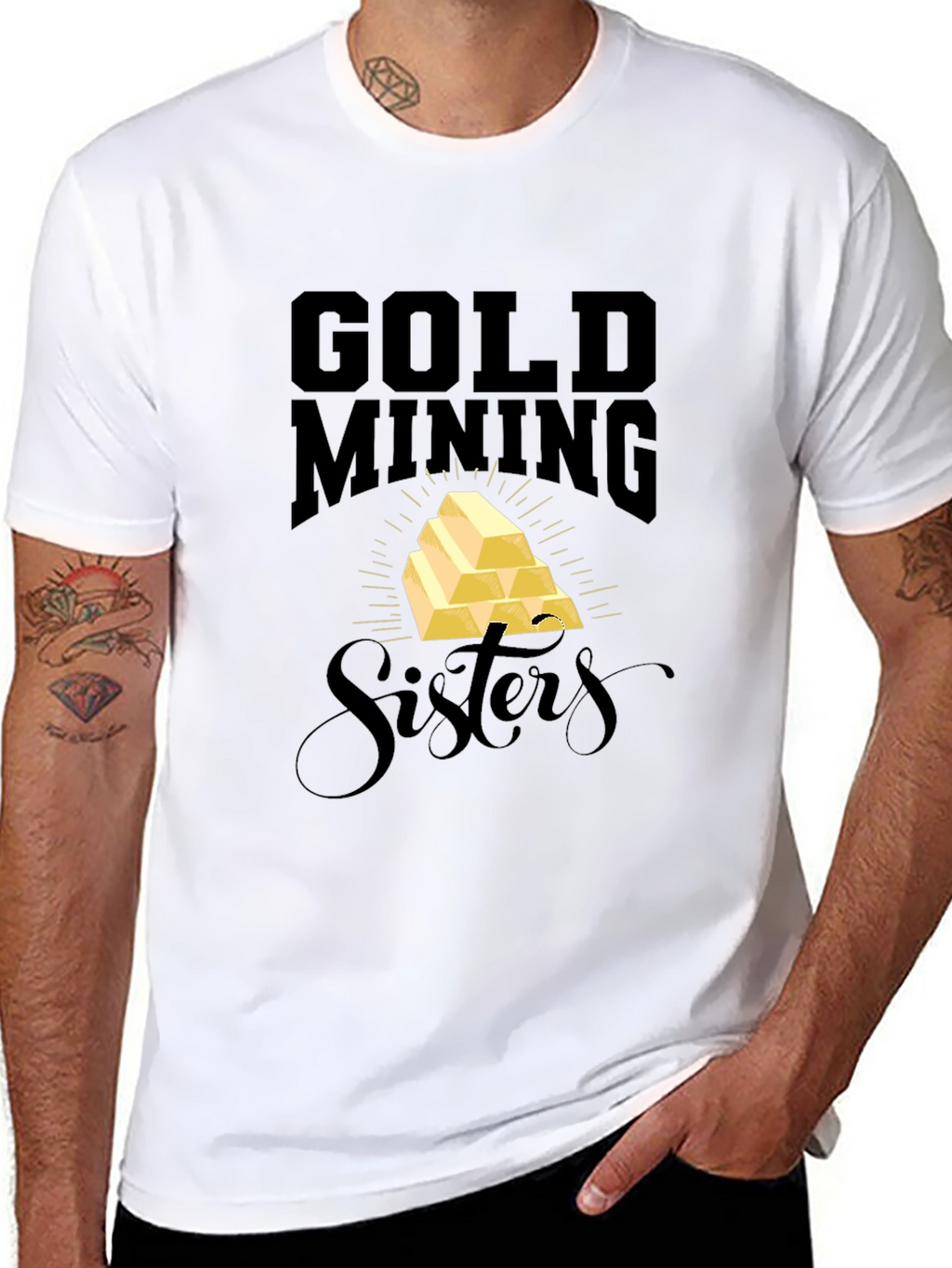 Gold Mining Sisters Black T-Shirt