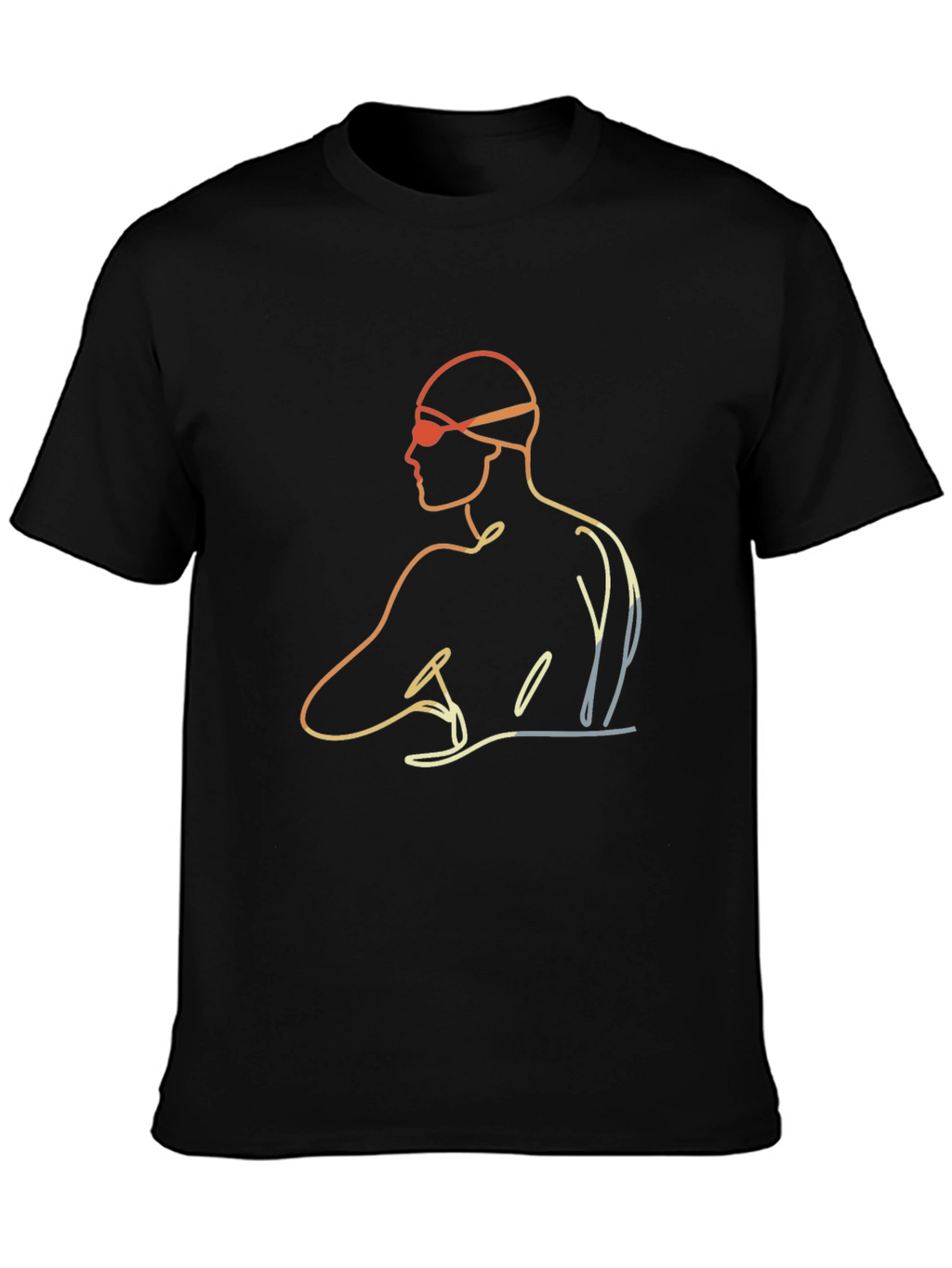 Swimmer Graphic Tee - Mens Black T-Shirt