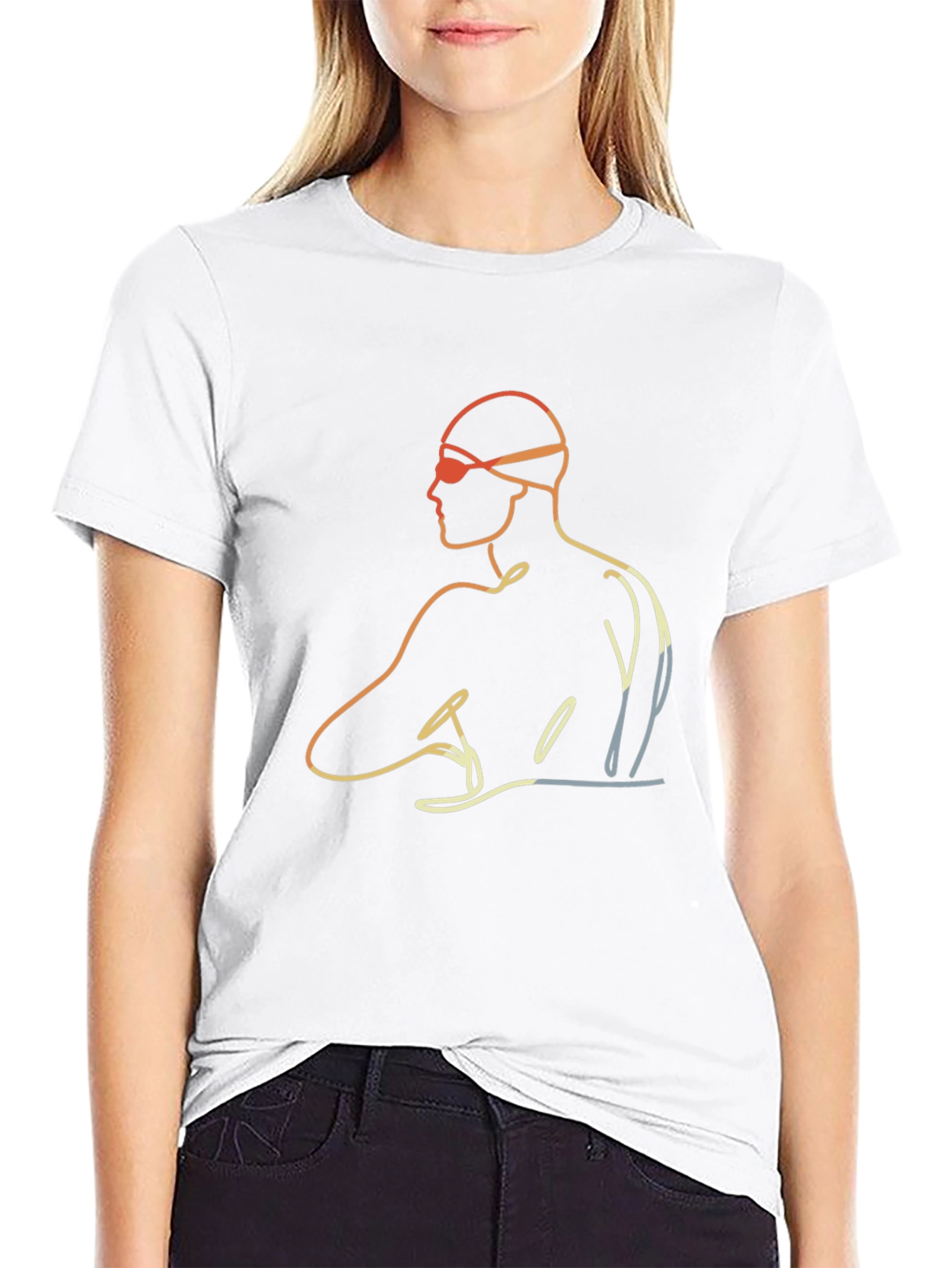 Swimmer Graphic Tee - Mens Black T-Shirt