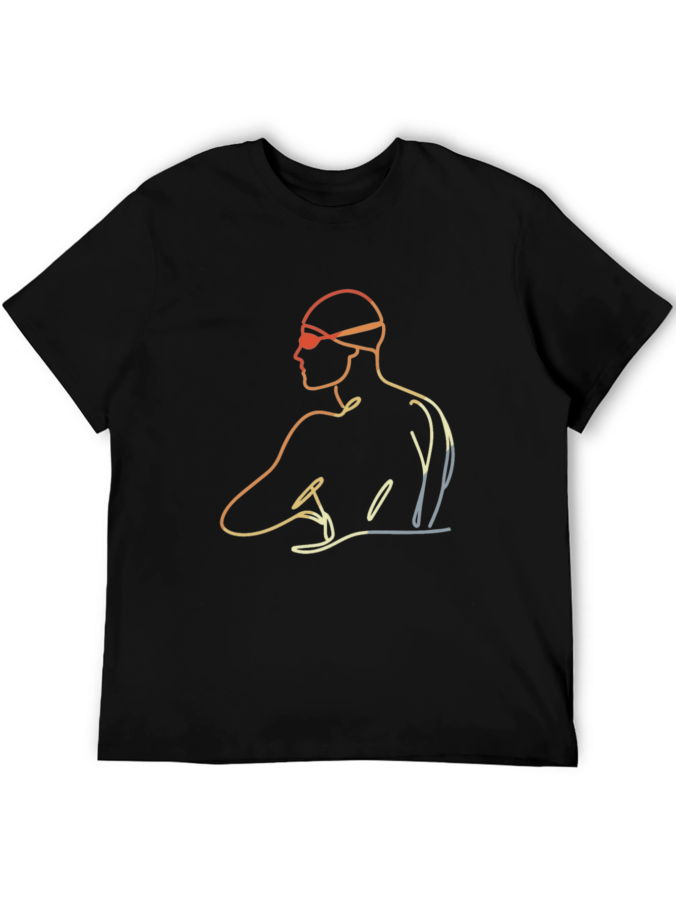 Swimmer Graphic Tee - Mens Black T-Shirt