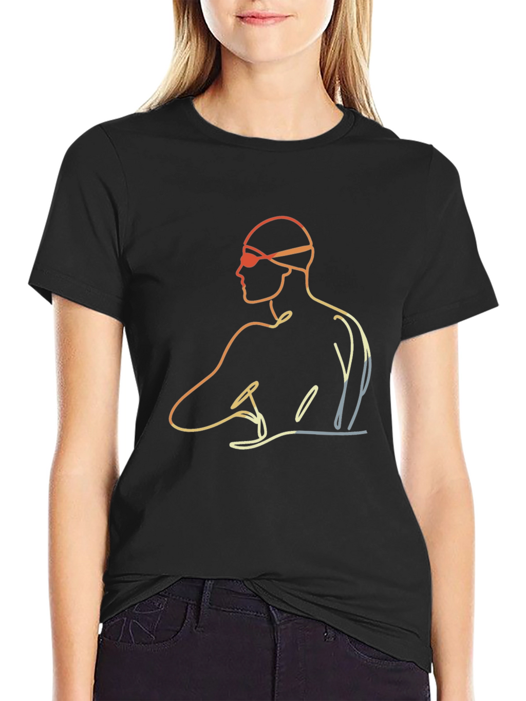 Swimmer Graphic Tee - Mens Black T-Shirt