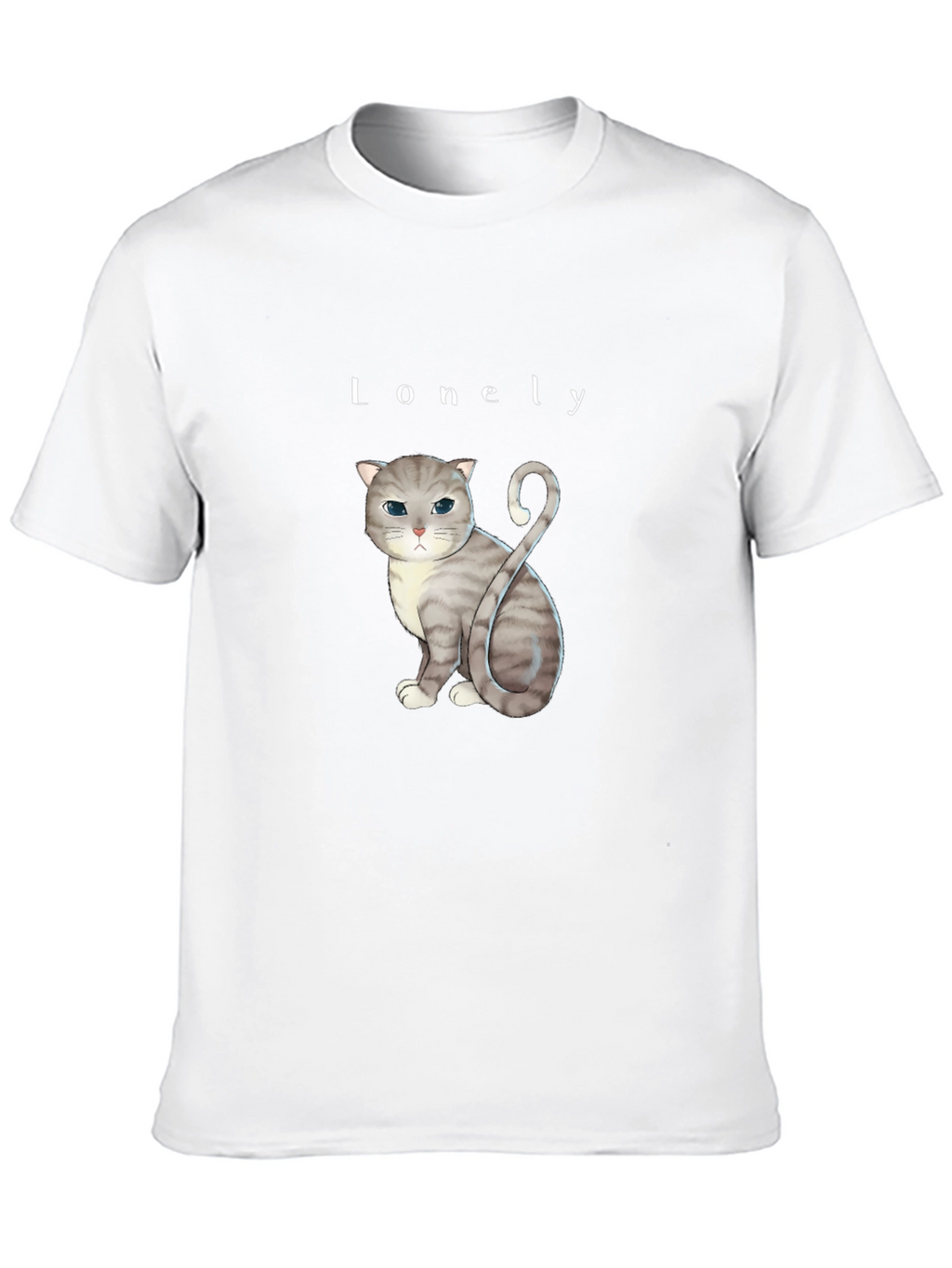 Lonely Cat Graphic T-Shirt - Soft Cotton Blend