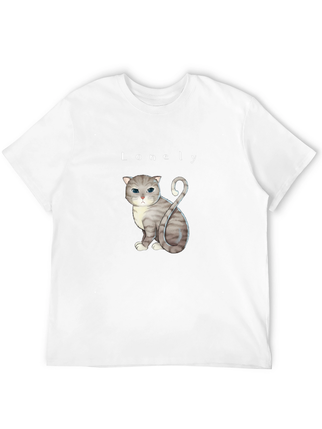 Lonely Cat Graphic T-Shirt - Soft Cotton Blend