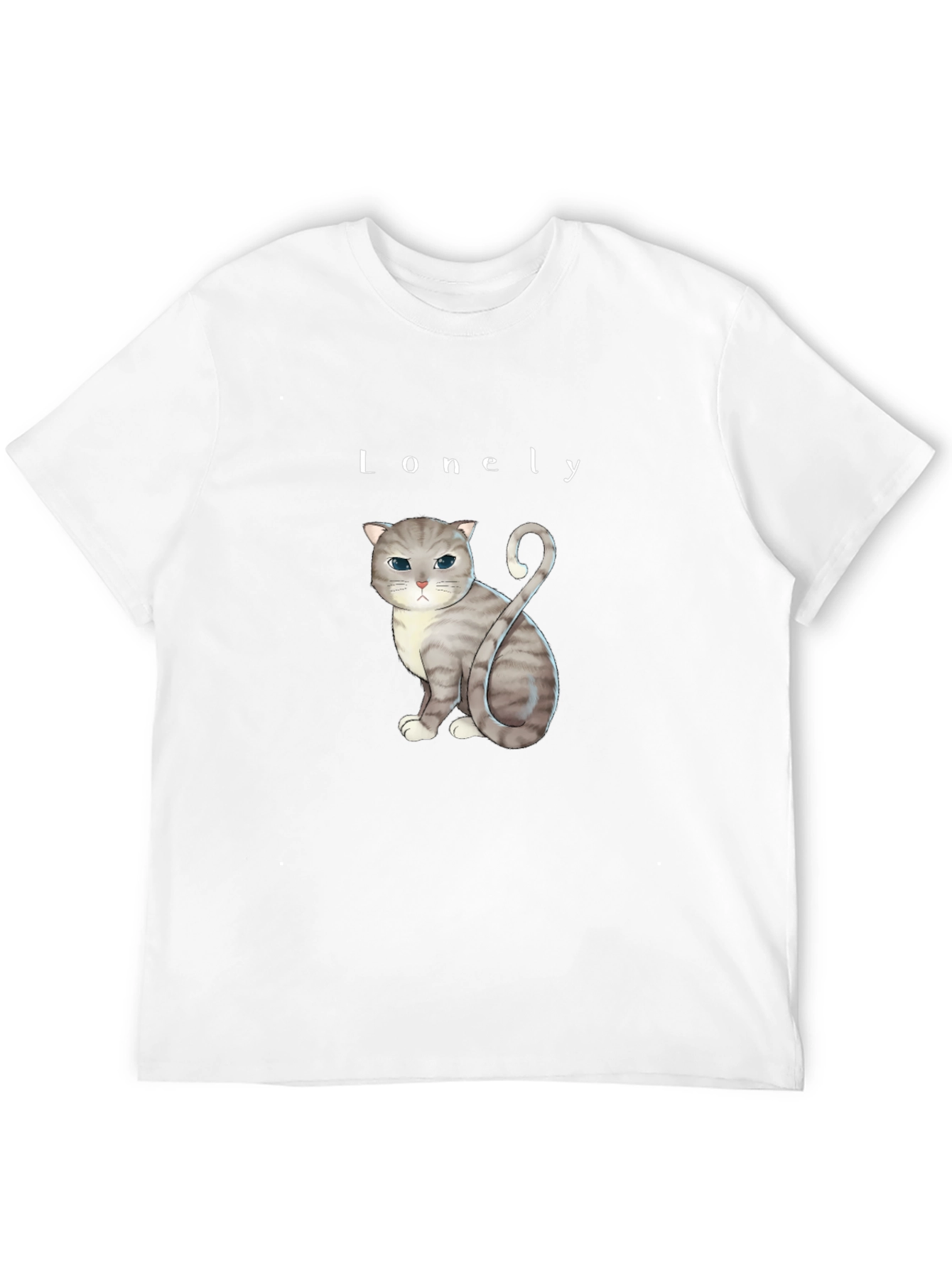 Lonely Cat Graphic T-Shirt - Soft Cotton Blend