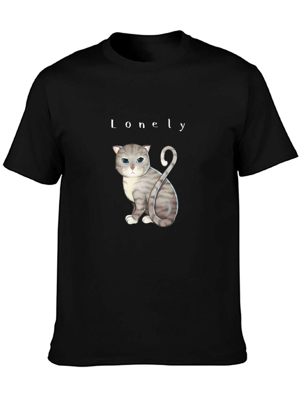 Lonely Cat Graphic T-Shirt - Soft Cotton Blend