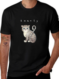 Lonely Cat Graphic T-Shirt - Soft Cotton Blend