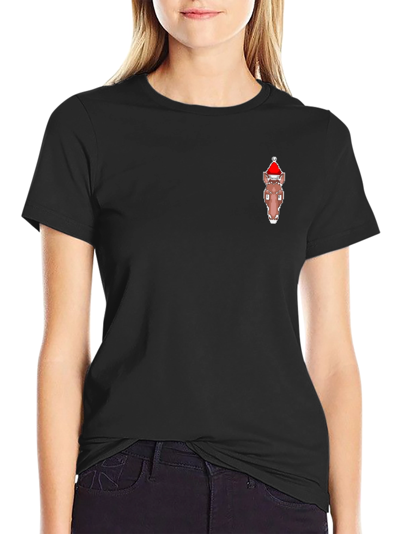 Santa Horse Tee - Black Crewneck