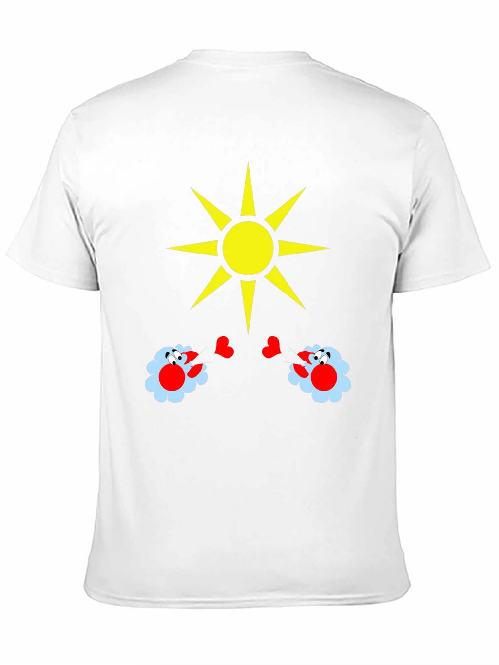 Novelty Graphic T-Shirt with Sun and Flower Design