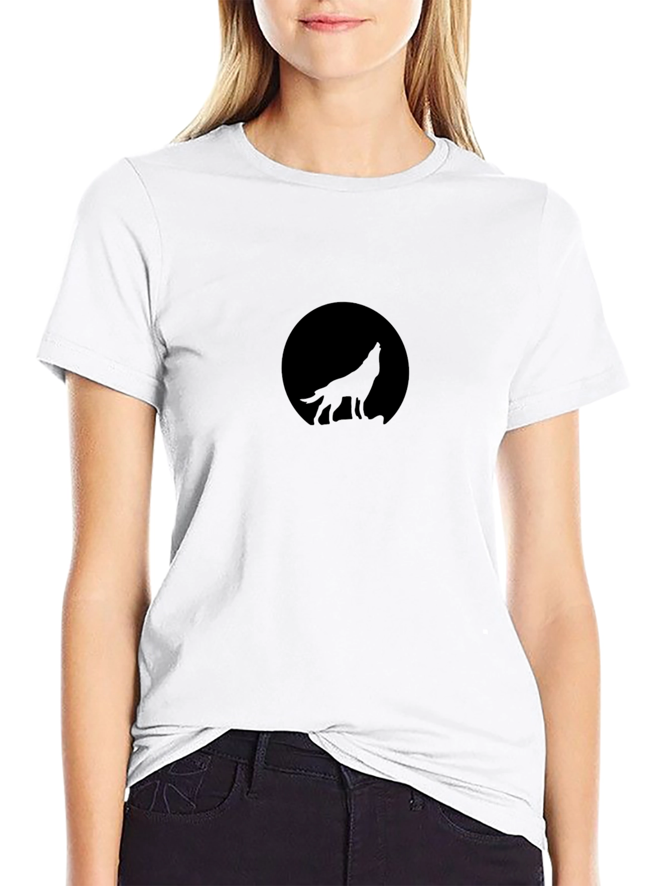 Black Wolf Silhouette T-Shirt