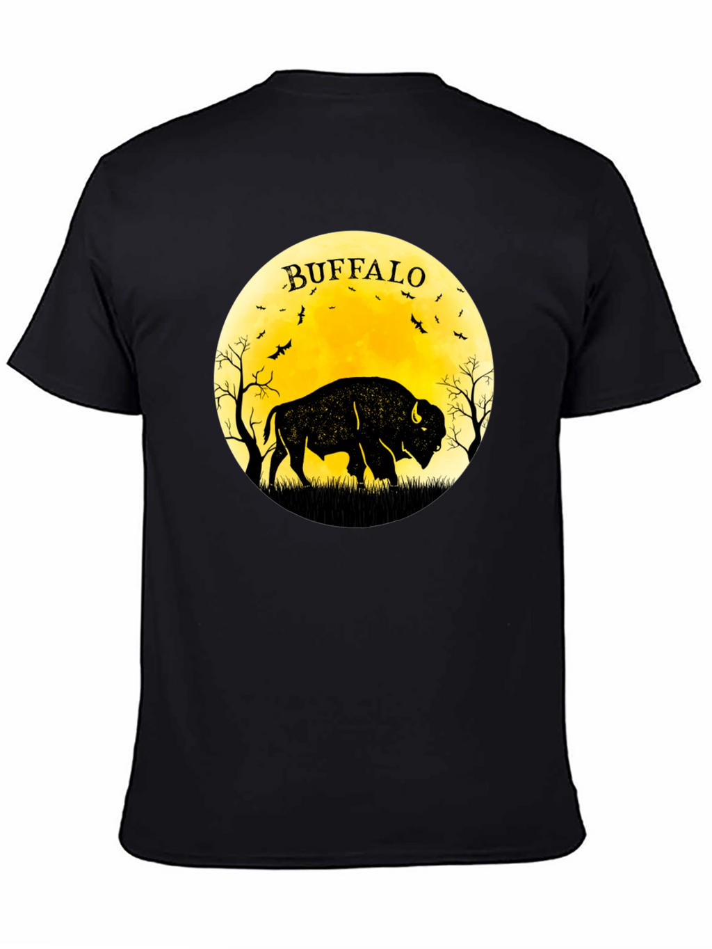 Buffalo Moon Black Graphic T-Shirt