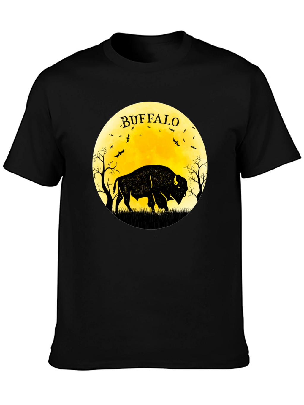 Buffalo Moon Black Graphic T-Shirt