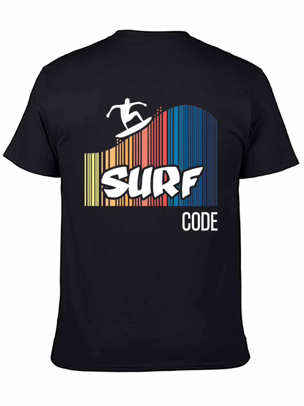 Surf Code Graphic Tee - Black Cotton T-Shirt