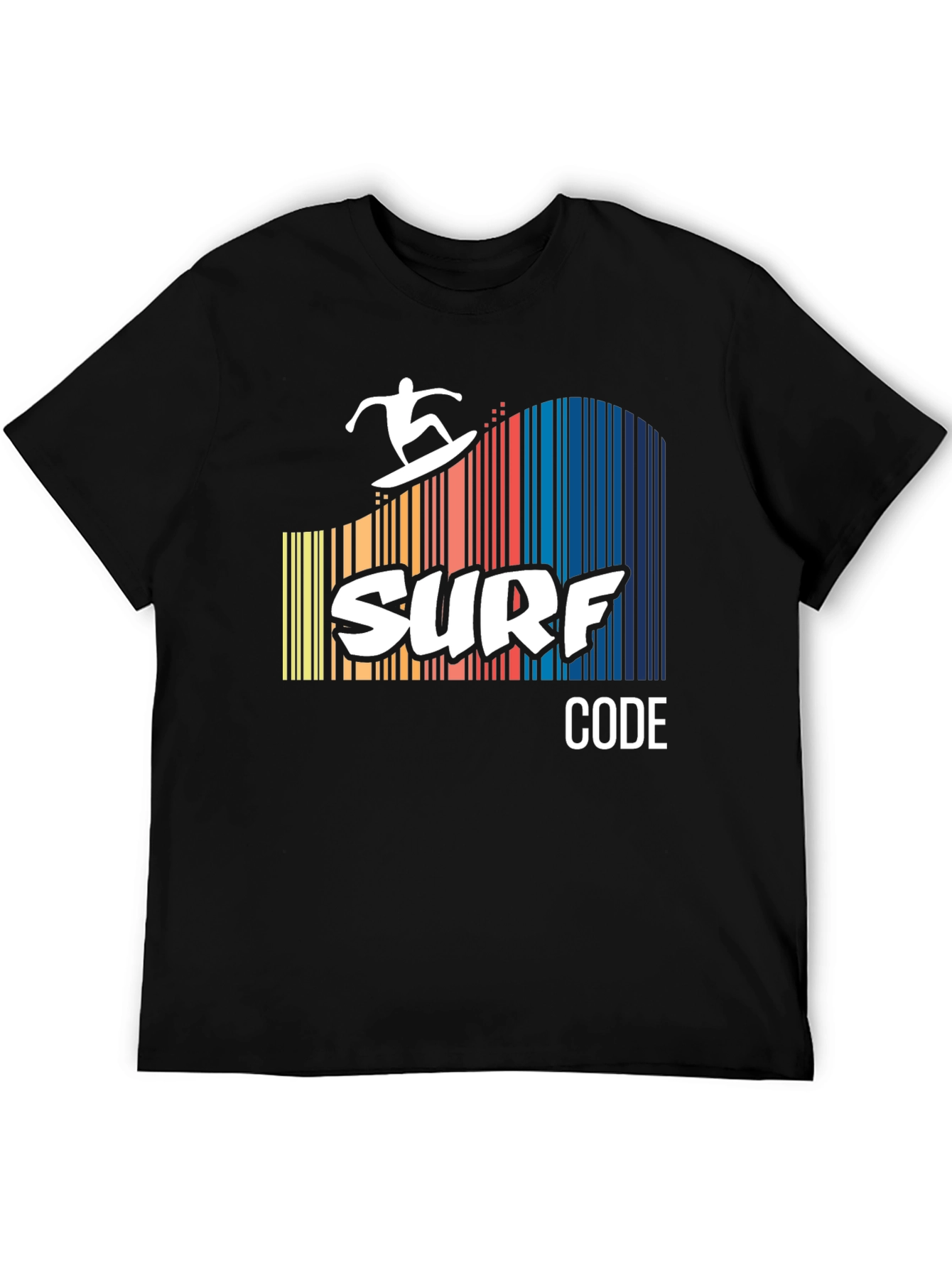 Surf Code Graphic Tee - Black Cotton T-Shirt