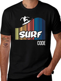 Surf Code Graphic Tee - Black Cotton T-Shirt