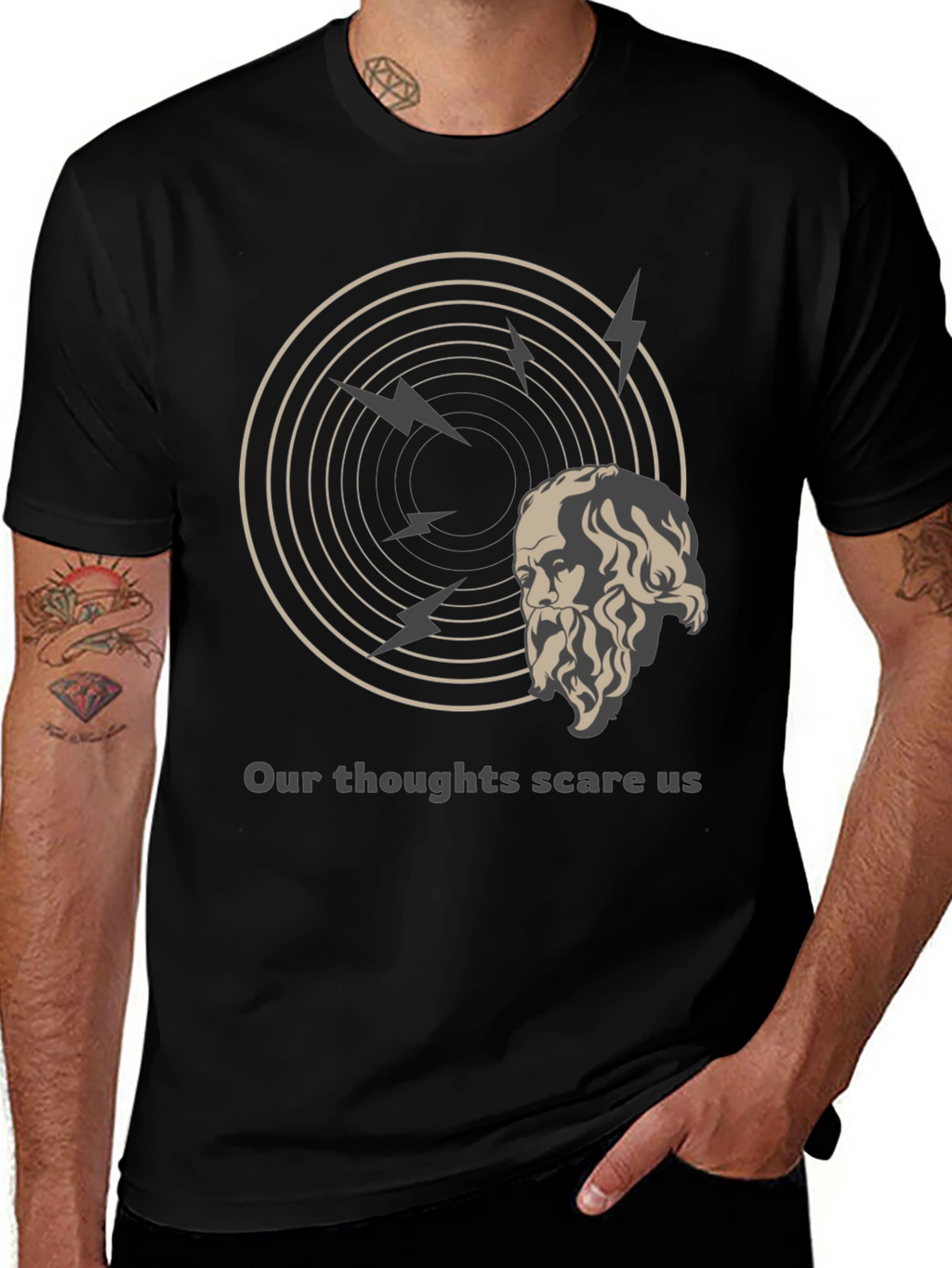 Philosophical T-Shirt: Our Thoughts Scare Us Tee
