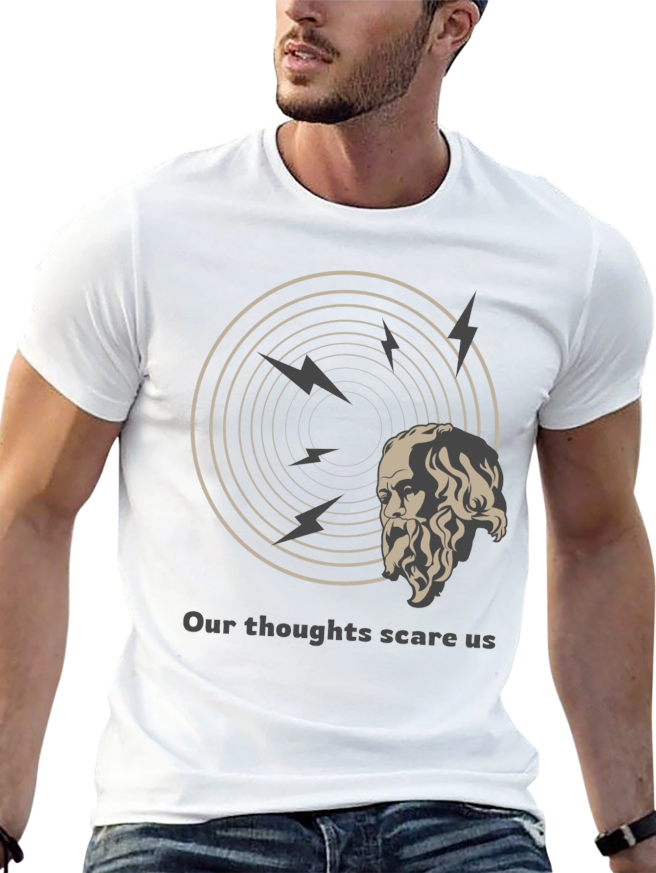 Philosophical T-Shirt: Our Thoughts Scare Us Tee