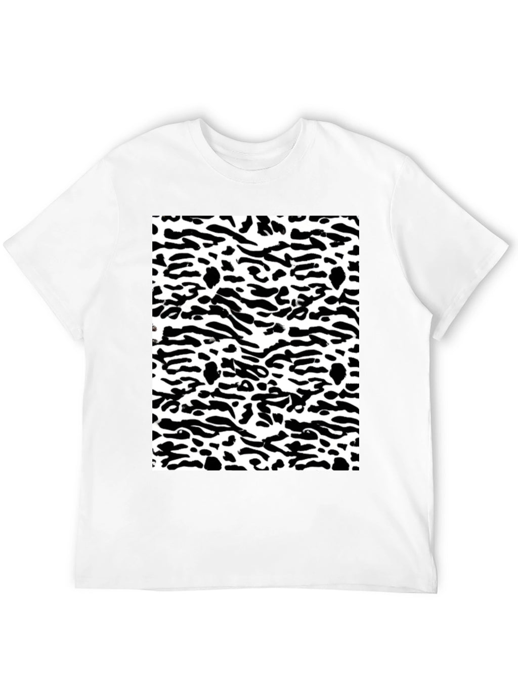 Trendy Black & White Camo Print Tee