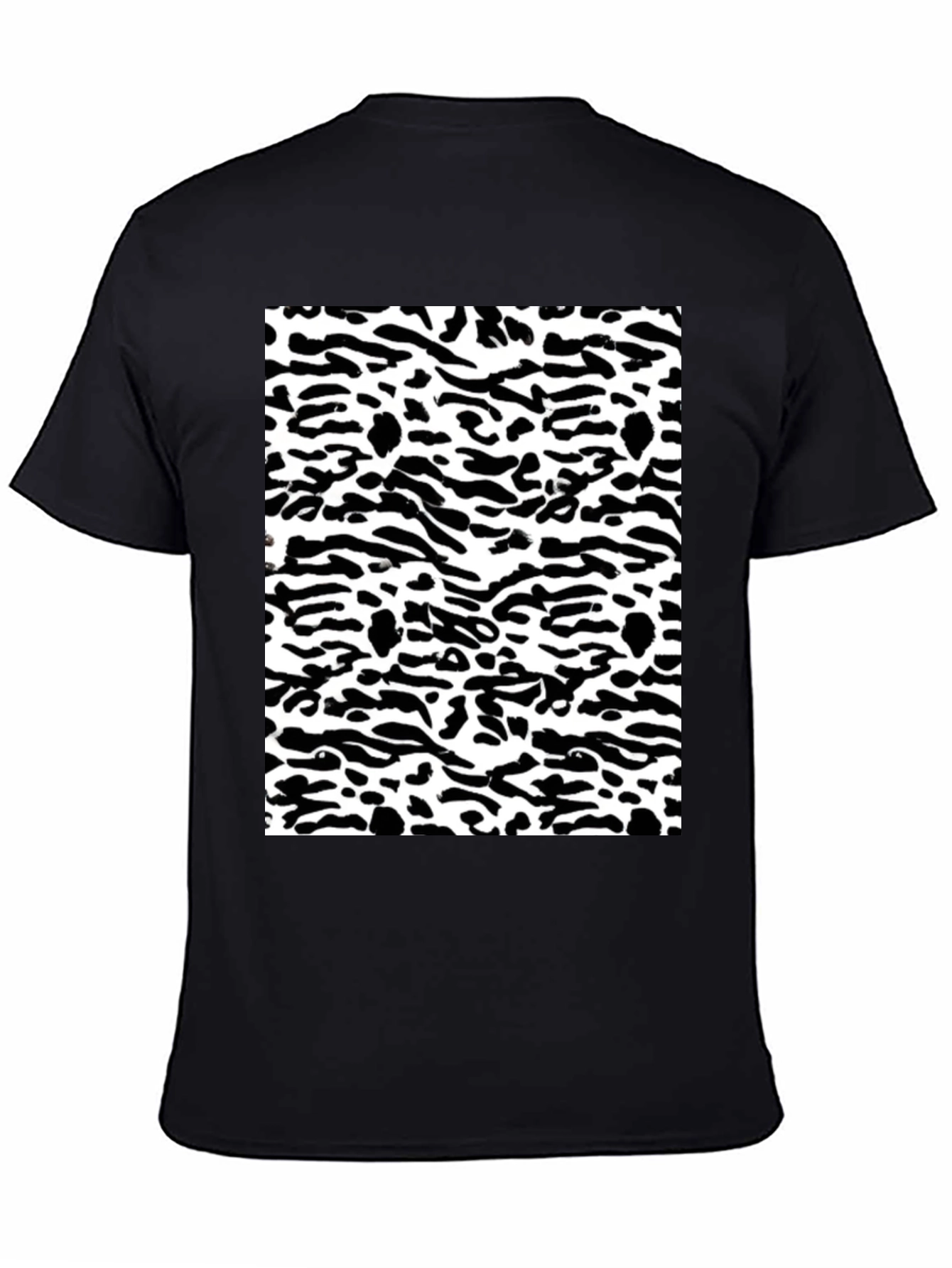 Trendy Black & White Camo Print Tee