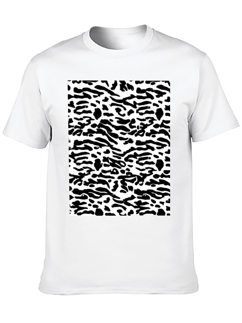Trendy Black & White Camo Print Tee