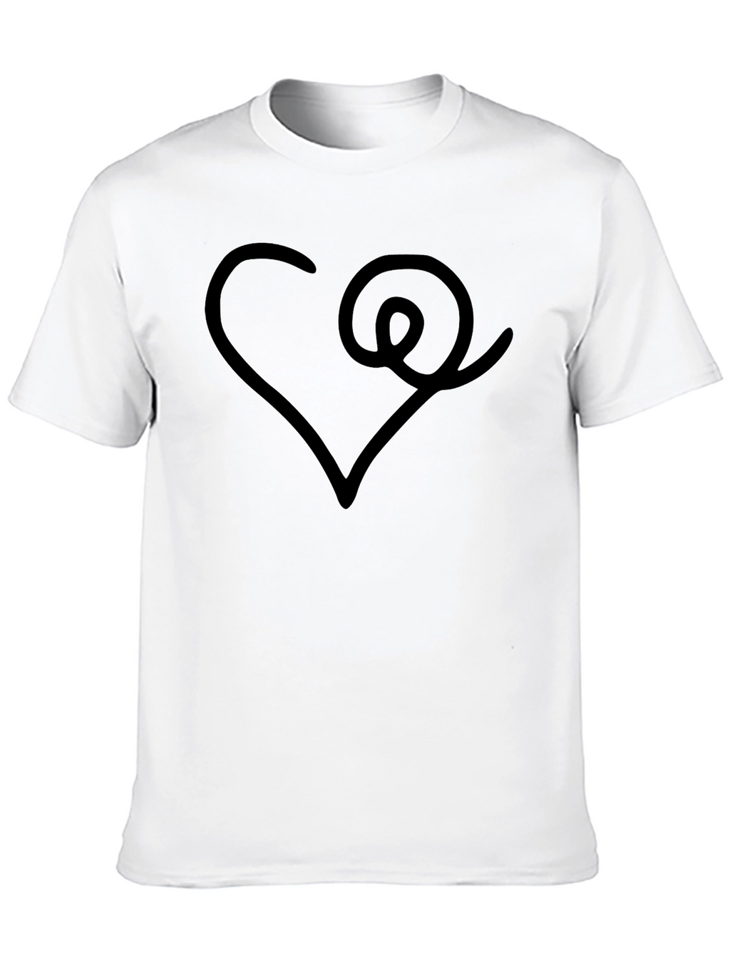 Heart & Swirl Graphic Black T-Shirt