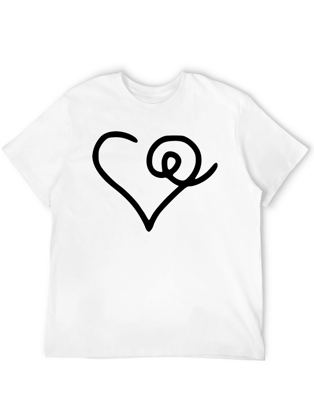 Heart & Swirl Graphic Black T-Shirt