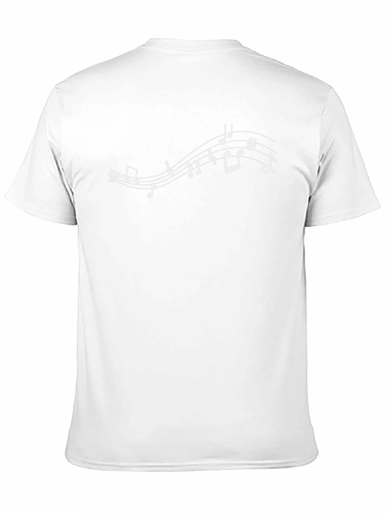 Musical Note Staff Graphic Tee - Black Cotton Shirt