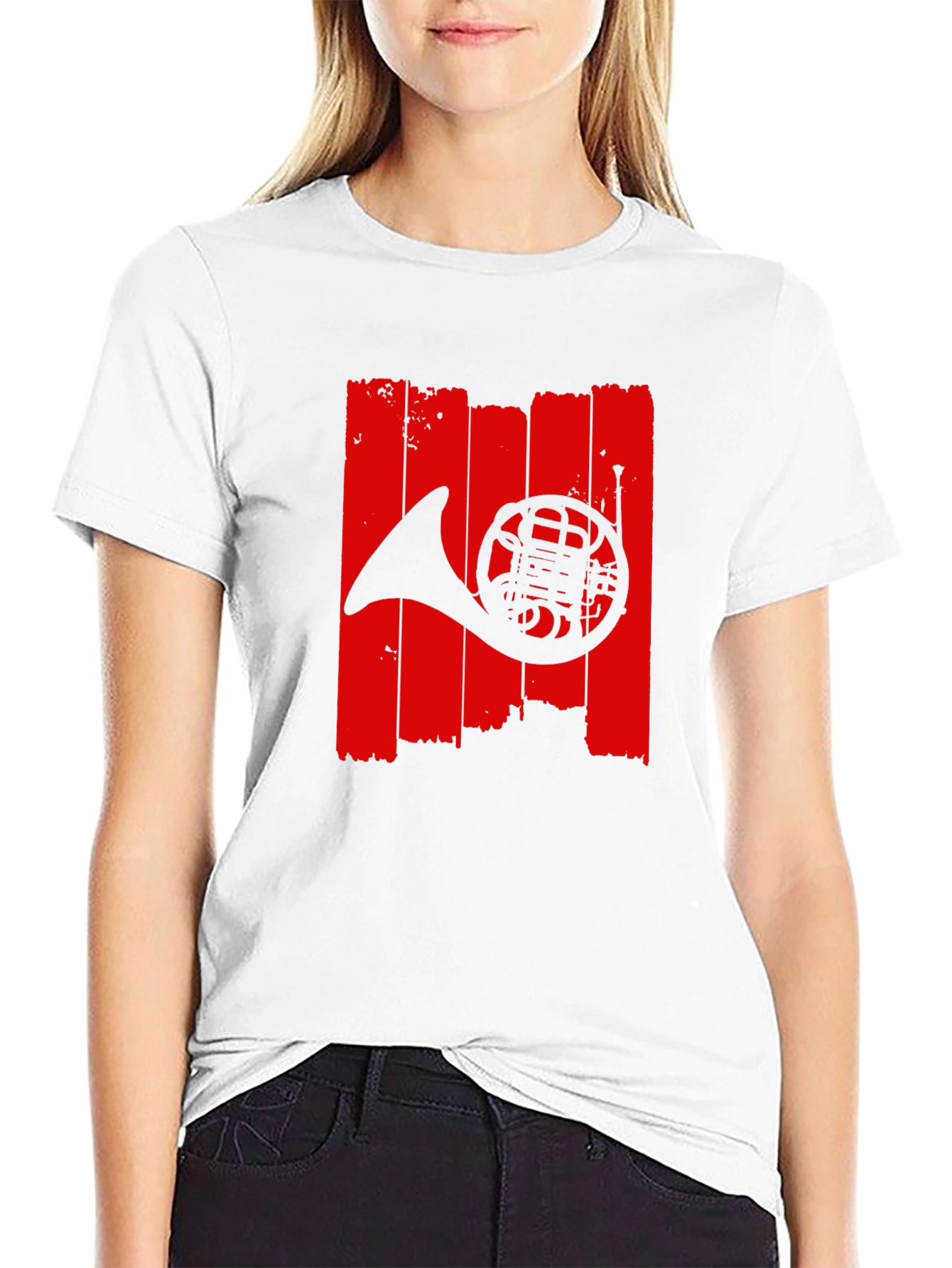 French Horn Graphic T-Shirt - Music Lover Tee