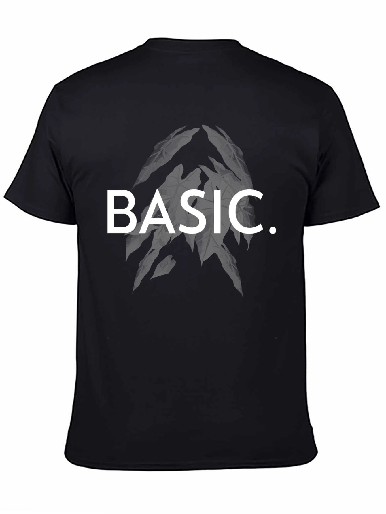 Mens Basic Graphic Print Black T-Shirt