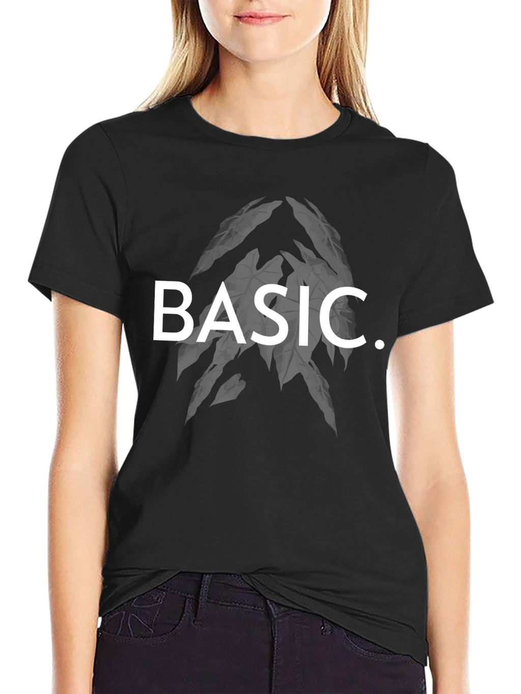Mens Basic Graphic Print Black T-Shirt