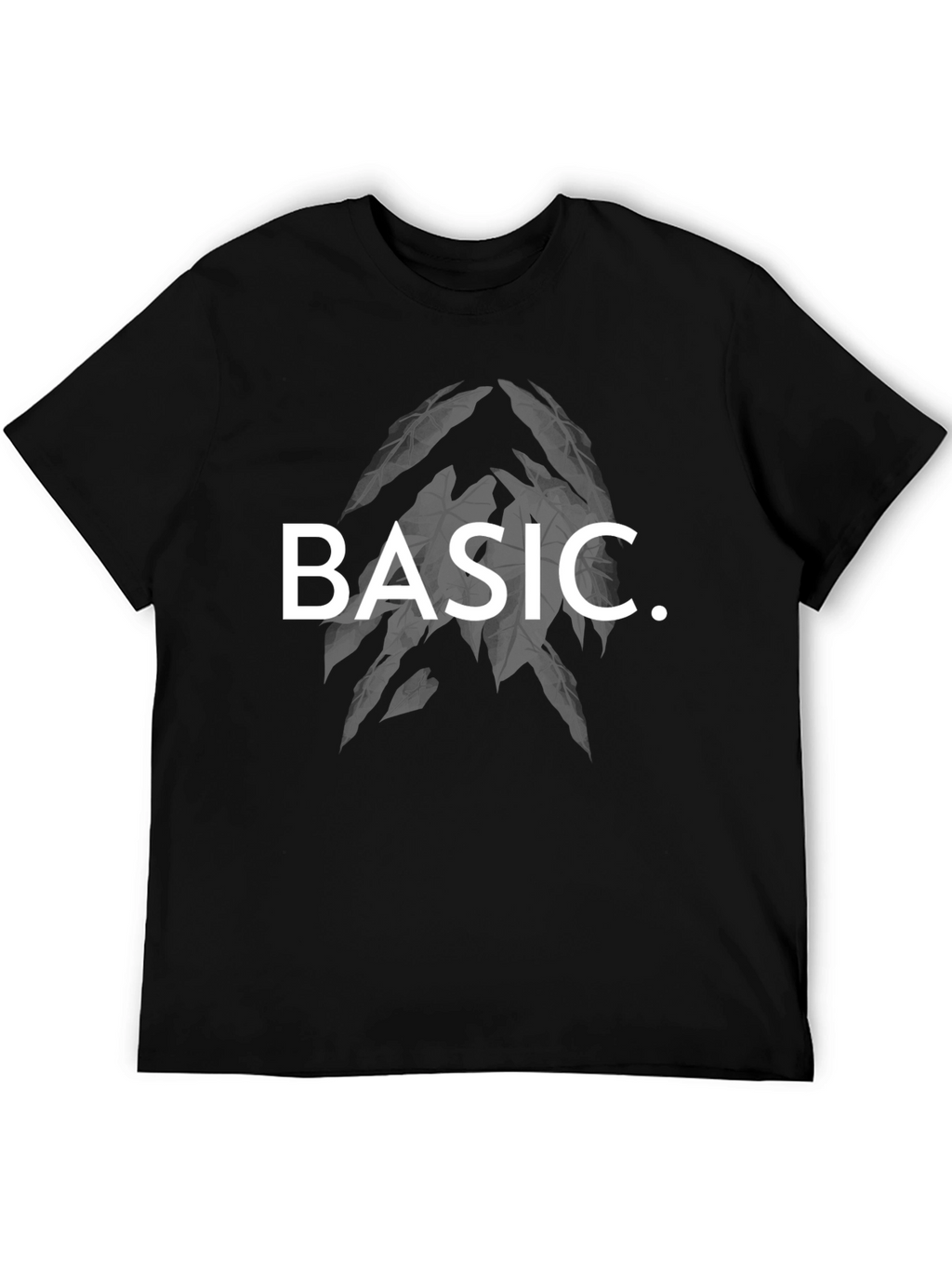 Mens Basic Graphic Print Black T-Shirt