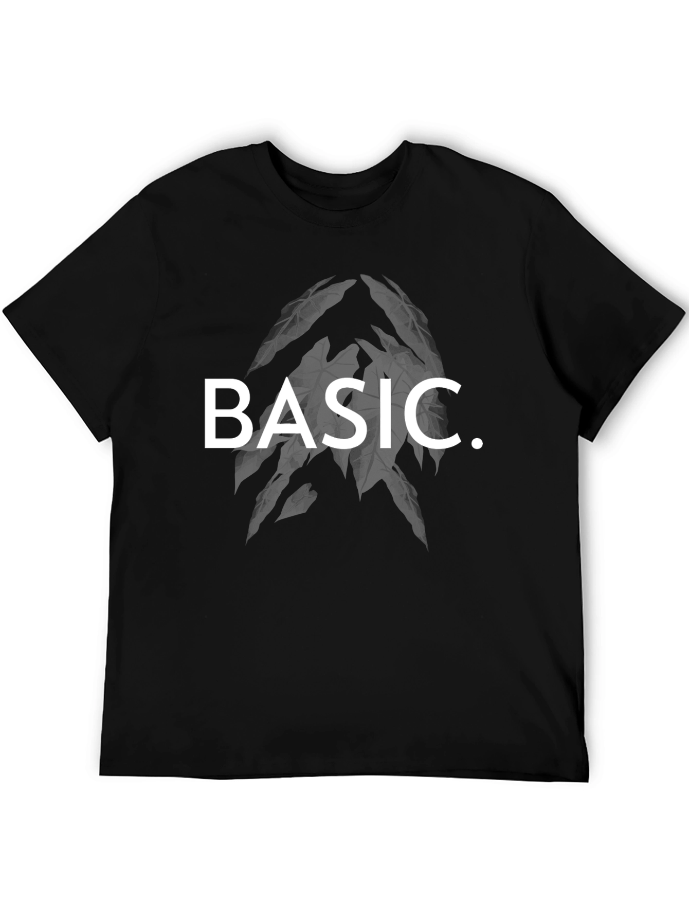 Mens Basic Graphic Print Black T-Shirt