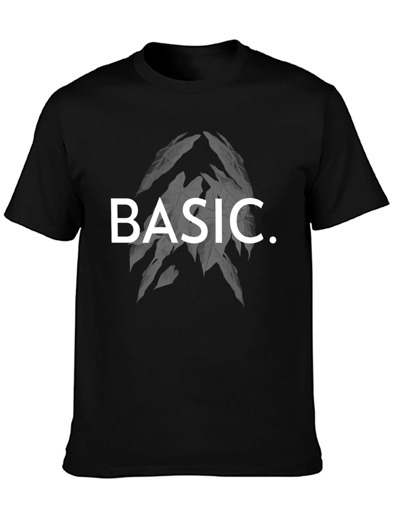 Mens Basic Graphic Print Black T-Shirt