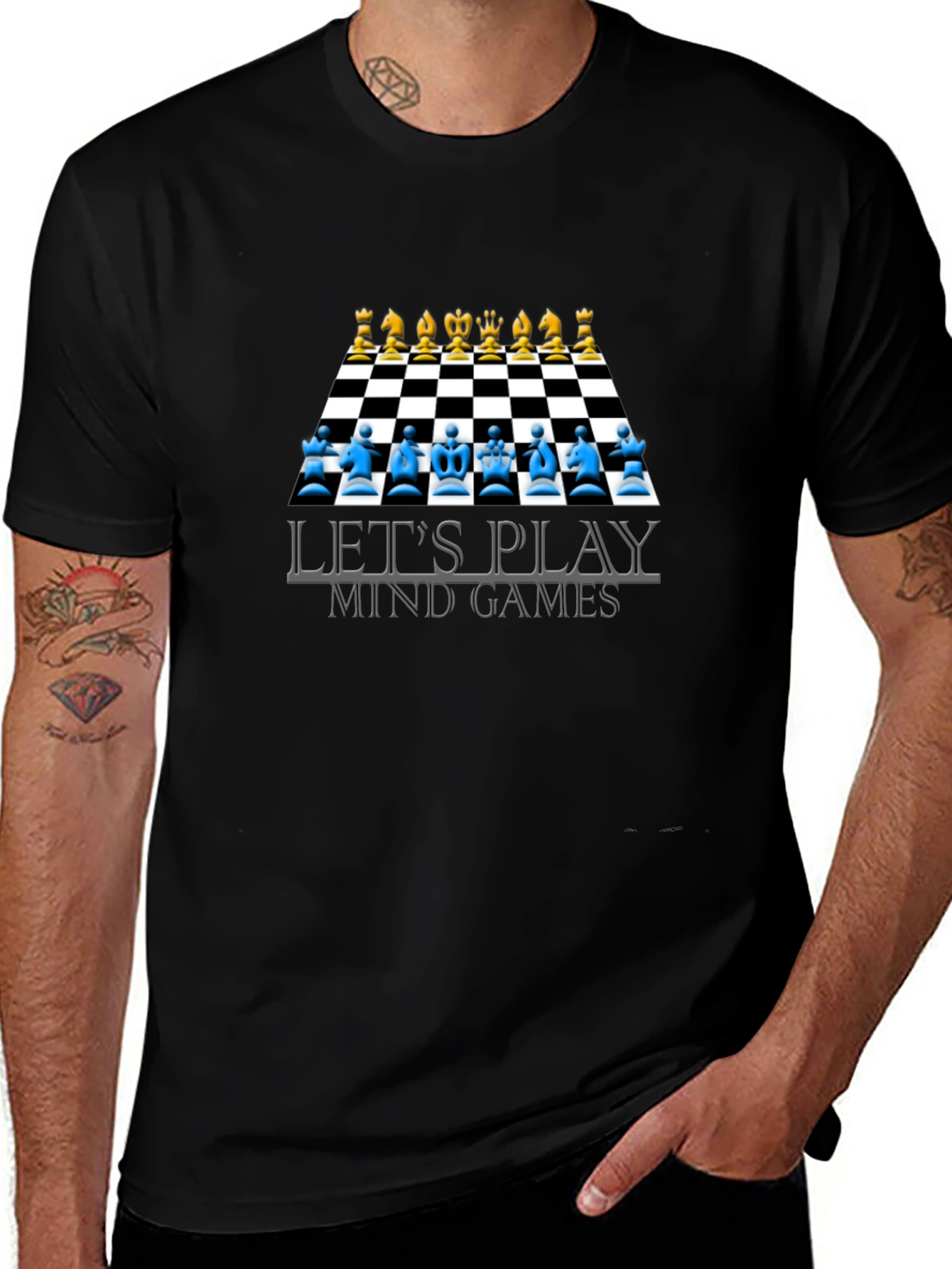 Lets Play Mind Games T-Shirt Chess Design
