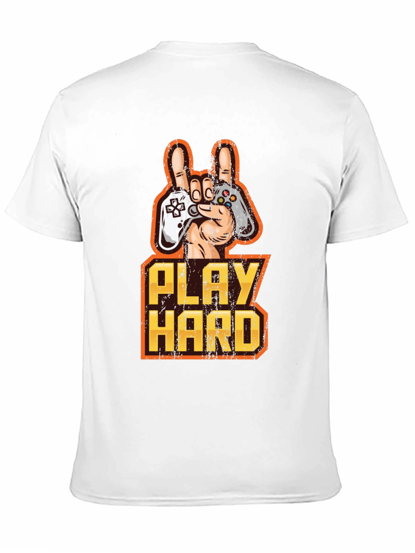 Play Hard Gamer T-Shirt - Black Cotton Graphic Tee