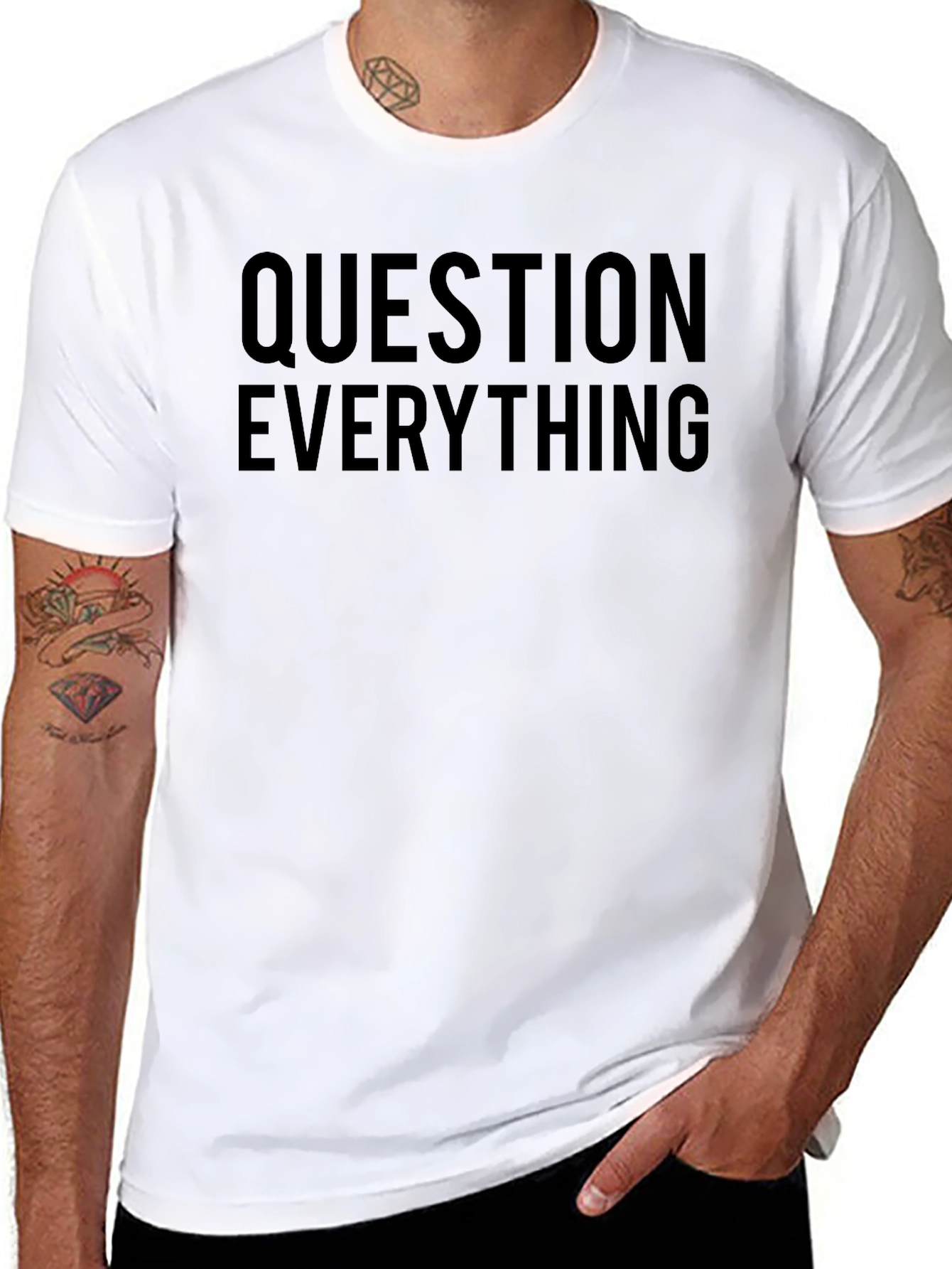 Question Everything Black Graphic Tee