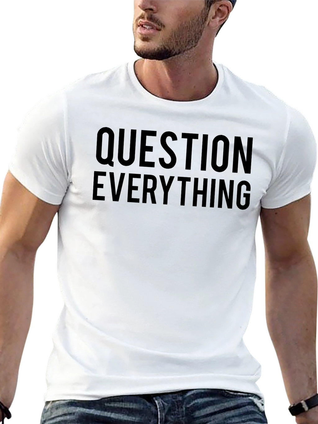 Question Everything Black Graphic Tee
