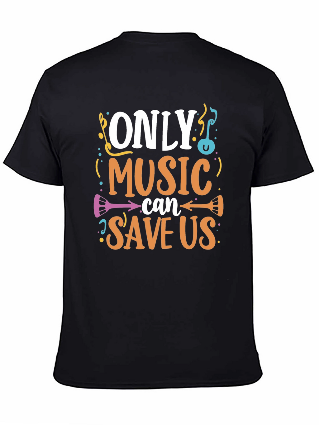 Music Saves Us Graphic T-Shirt - Black
