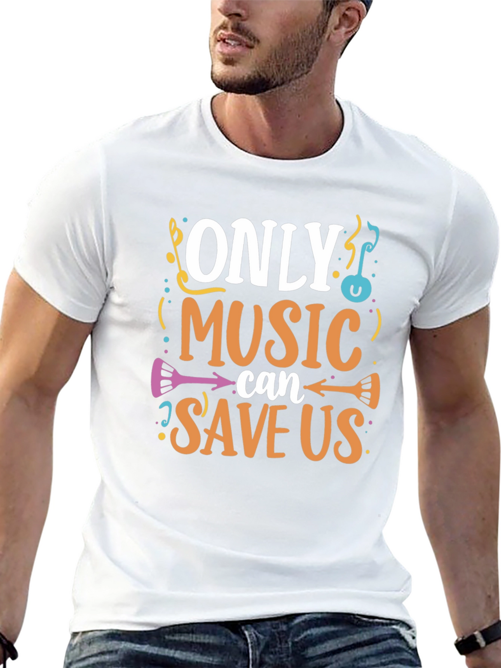 Music Saves Us Graphic T-Shirt - Black