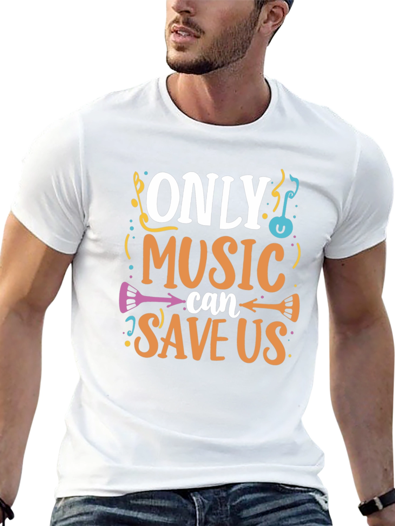 Music Saves Us Graphic T-Shirt - Black