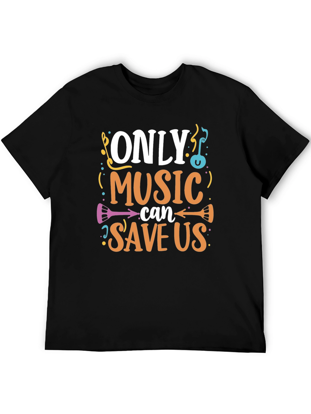 Music Saves Us Graphic T-Shirt - Black