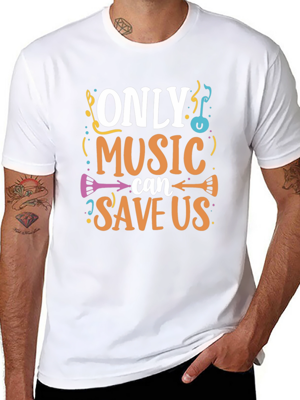 Music Saves Us Graphic T-Shirt - Black