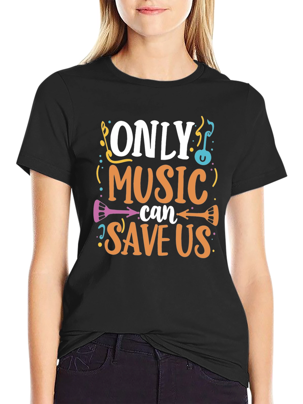 Music Saves Us Graphic T-Shirt - Black