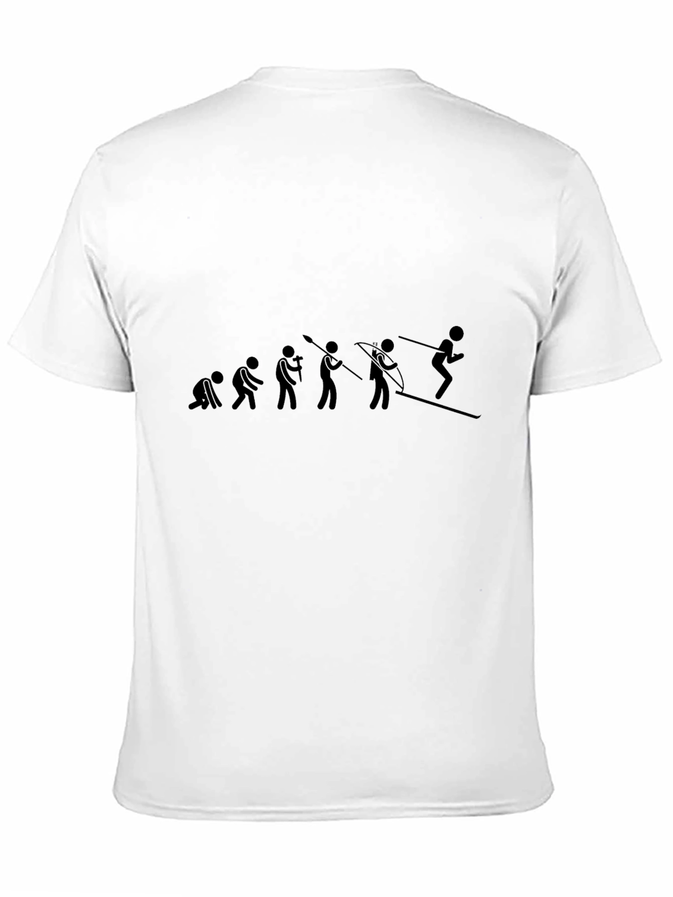 Evolution of Skiing Black Graphic T-Shirt